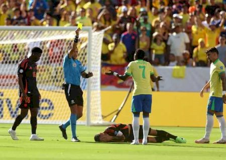 Brasil x Colômbia: Vini Jr acerta James, recebe amarelo e está fora das quartas de final