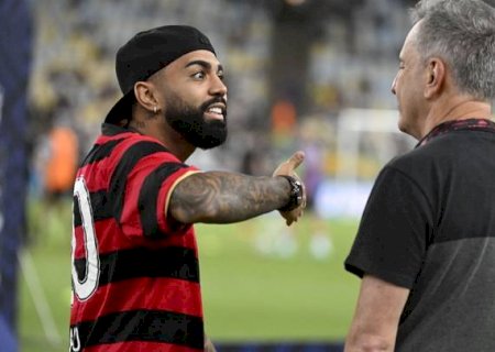 Landim defende oferta de renovação do Flamengo a Gabigol: "Não sei se é ele que não acredita nele mesmo"