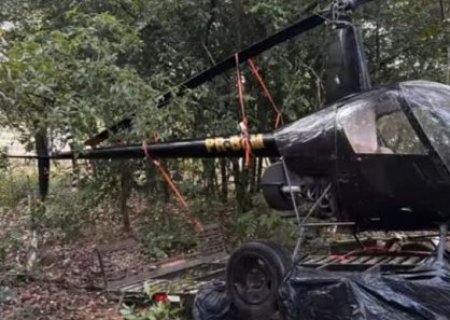 Helicóptero avaliado em R$ 1,2 milhão é furtado e recuperado pela PM